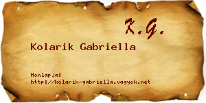 Kolarik Gabriella névjegykártya